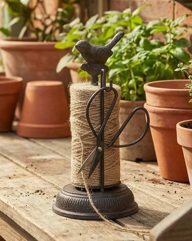 Cast Iron Bird String Dispenser