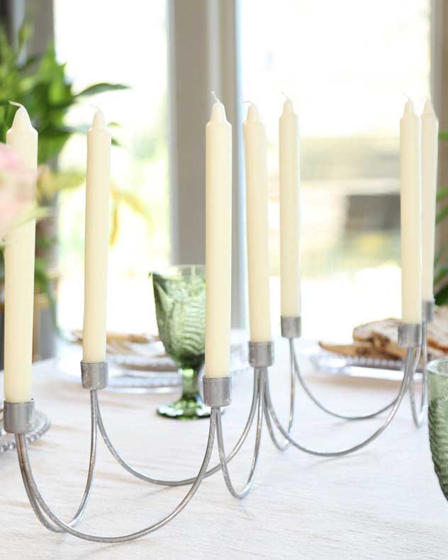 Silver Wave Taper Candle Holder