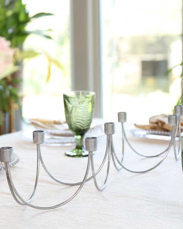 Silver Wave Taper Candle Holder