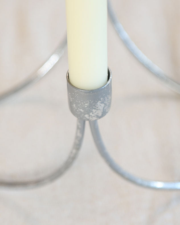 Silver Wave Taper Candle Holder