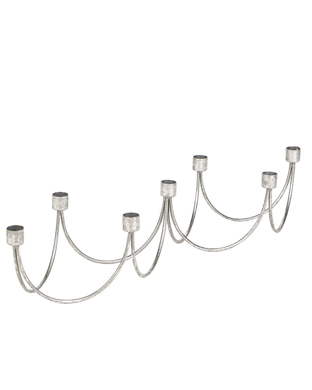 Silver Wave Taper Candle Holder