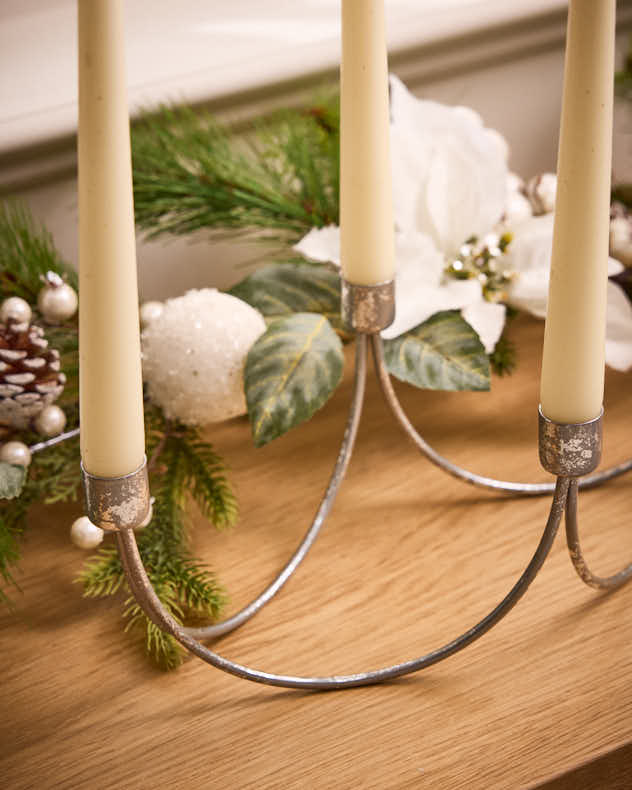 Silver Wave Taper Candle Holder