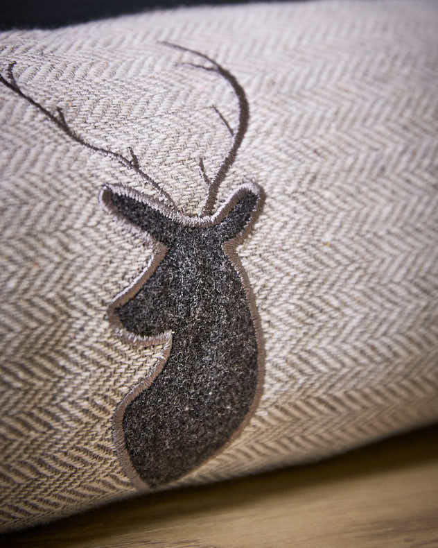Grey Tweed Stag Draught Excluder