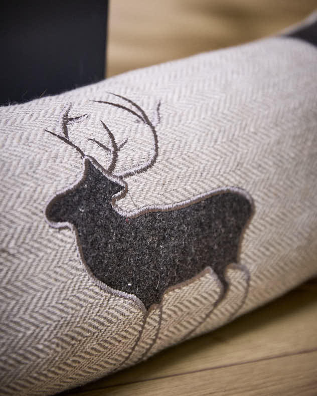Grey Tweed Stag Draught Excluder