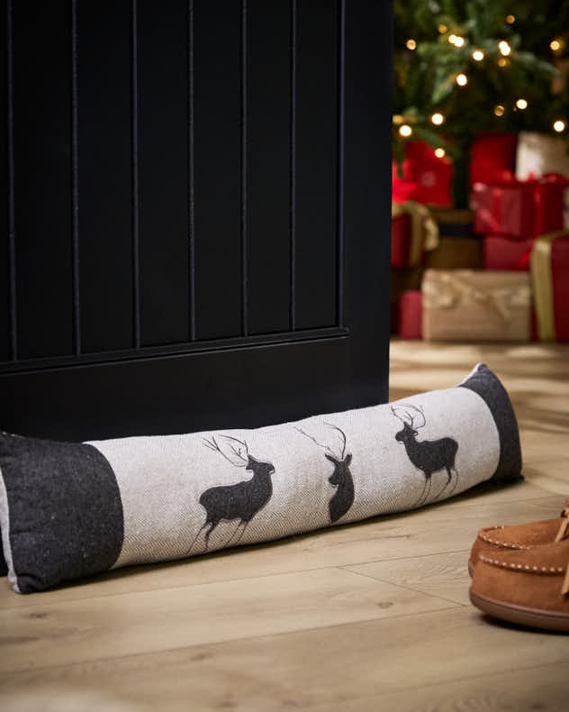 Grey Tweed Stag Draught Excluder