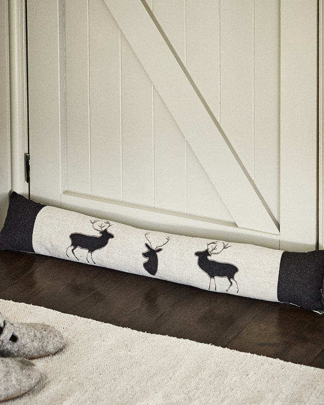 Grey Tweed Stag Draught Excluder