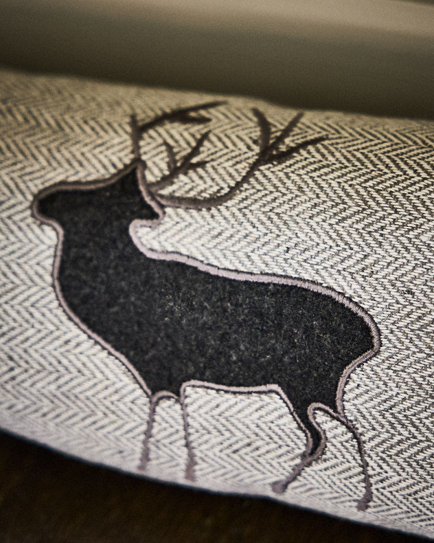 Grey Tweed Stag Draught Excluder