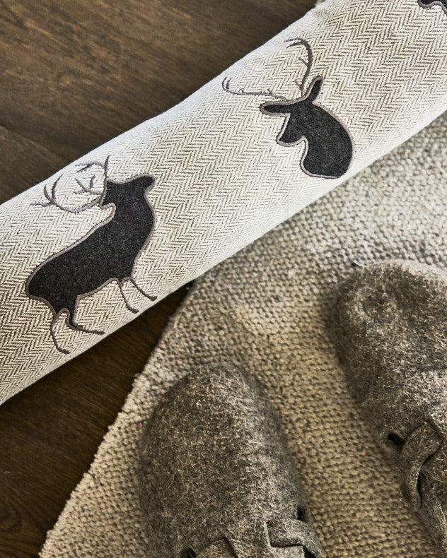 Grey Tweed Stag Draught Excluder