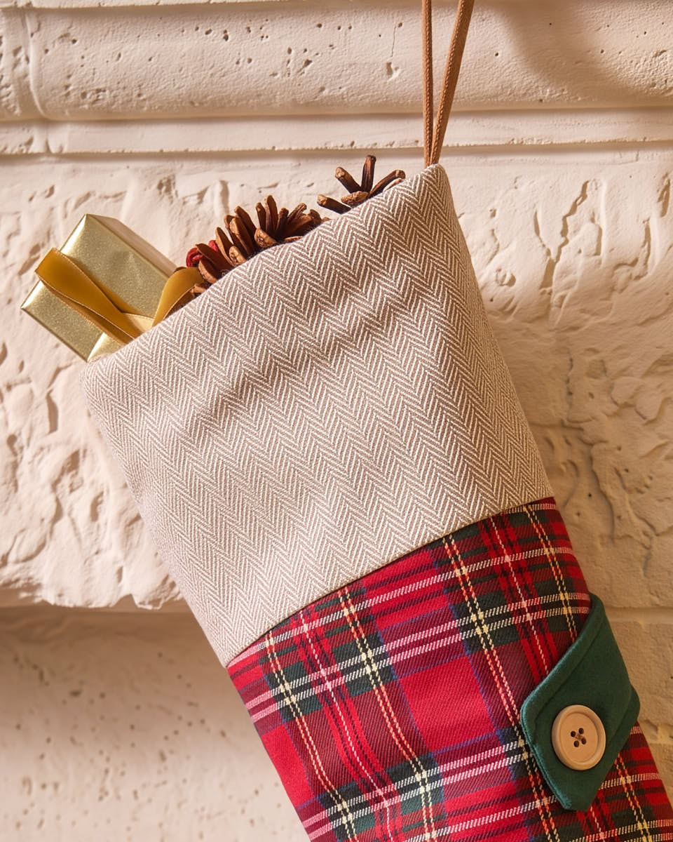 Red Tartan Patchwork Stocking