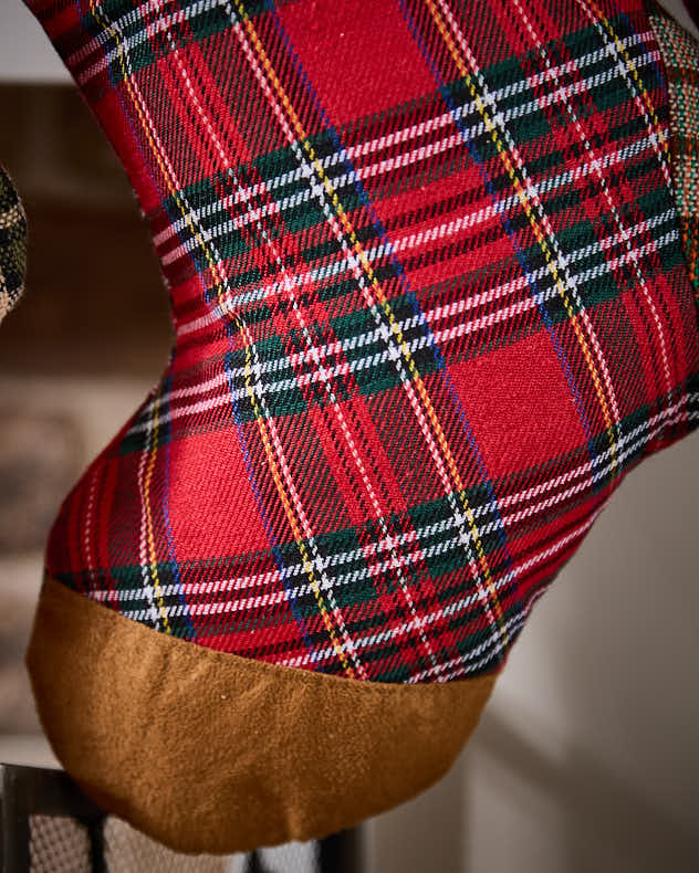Stockings - Red Tartan Patchwork Stocking