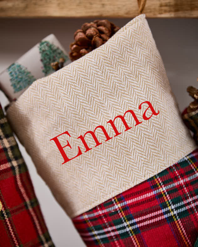Red Tartan Personalised Stocking