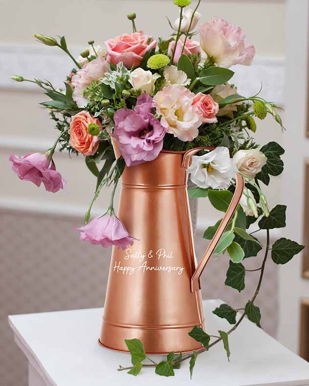 Personalised 7th Anniversary Copper Jug Gift