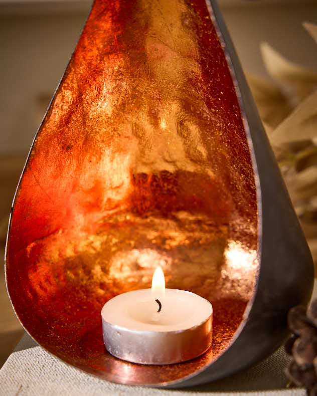 Set of 2 Copper Hanging Candle Holders