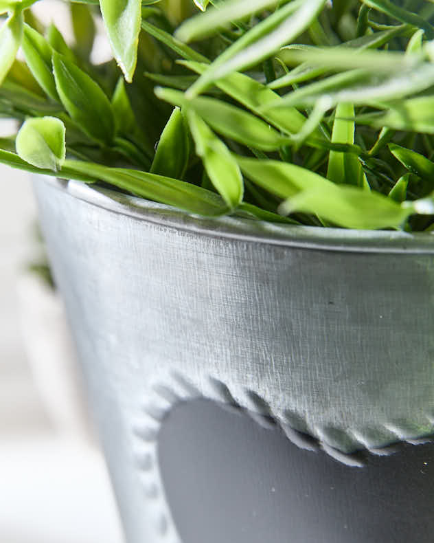 Vintage Zinc Heart Herb Planter