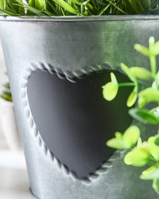 Vintage Zinc Heart Herb Planter