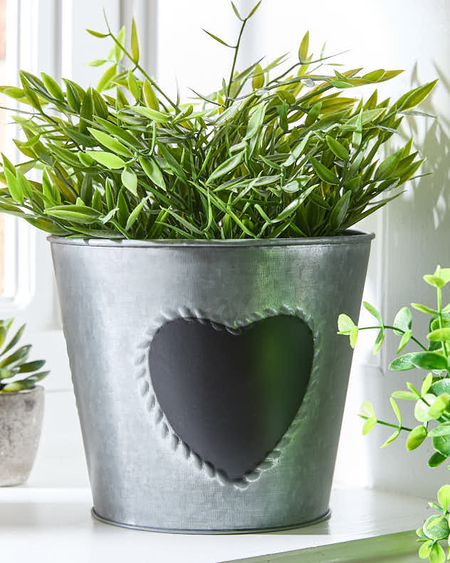 Vintage Zinc Heart Herb Planter