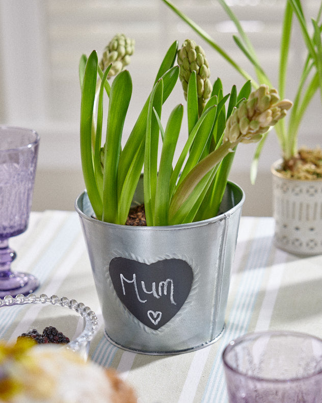 Grey Pots &amp; Planters - Vintage Zinc Heart Flower Planter