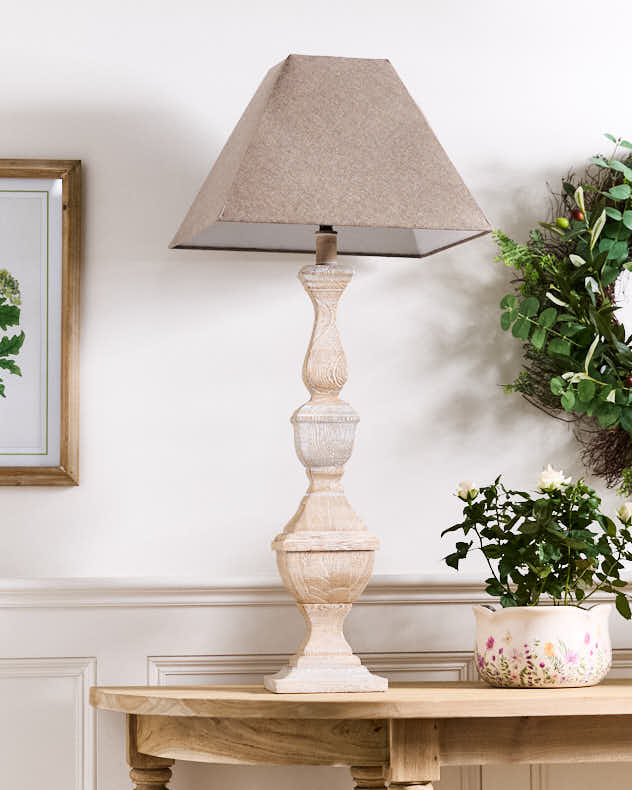 Birchwood Pillar Table Lamp