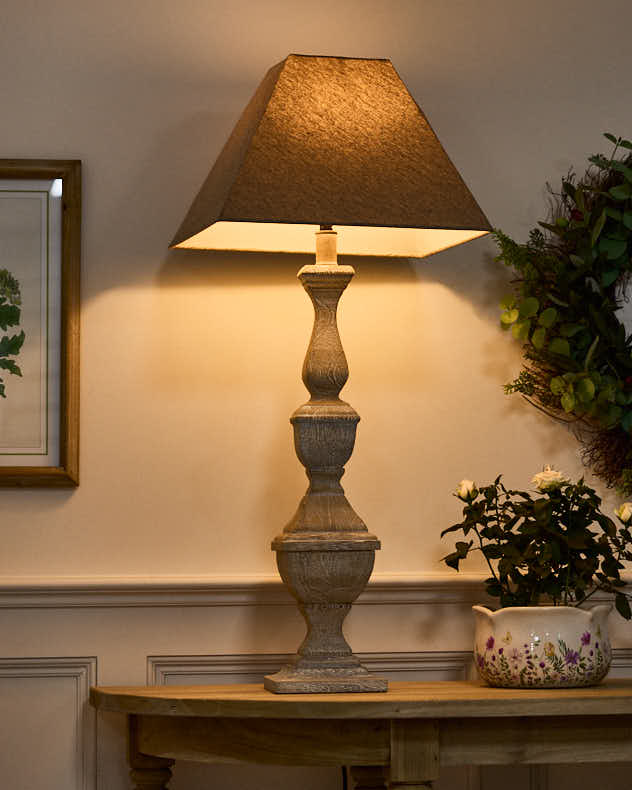 Birchwood Pillar Table Lamp