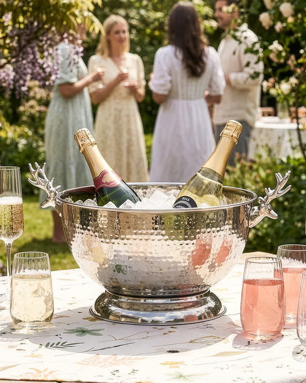 Silver Recycled Iron & Nickel Ice Buckets - Aviemore Stag Champagne Bucket