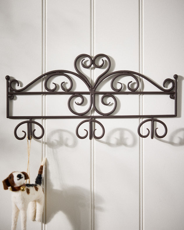 Brown Recycled Iron Hook Board - Antique Style Wall Hooks
