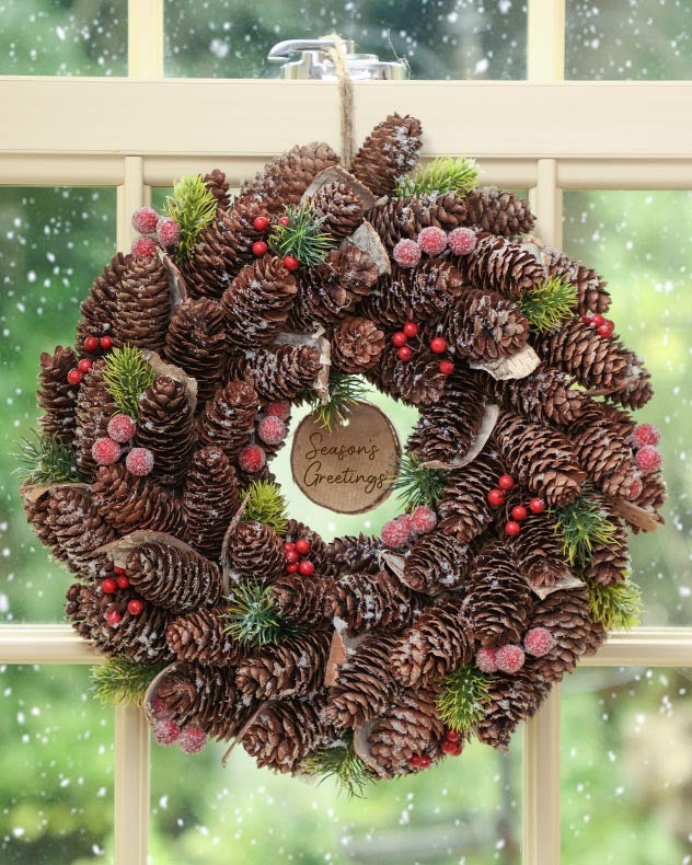 Personalised Frosted Berries Wreath 35cm