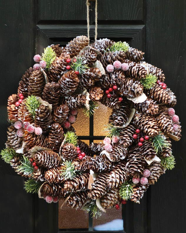 Wreaths - Frosted Berries Christmas Wreath 36cm