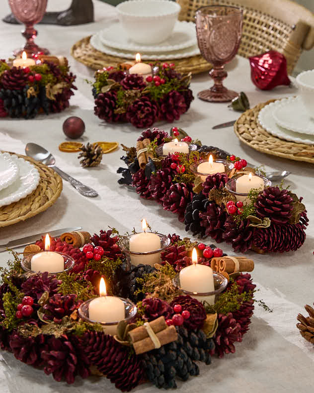 Bougeoirs en pin cannelle