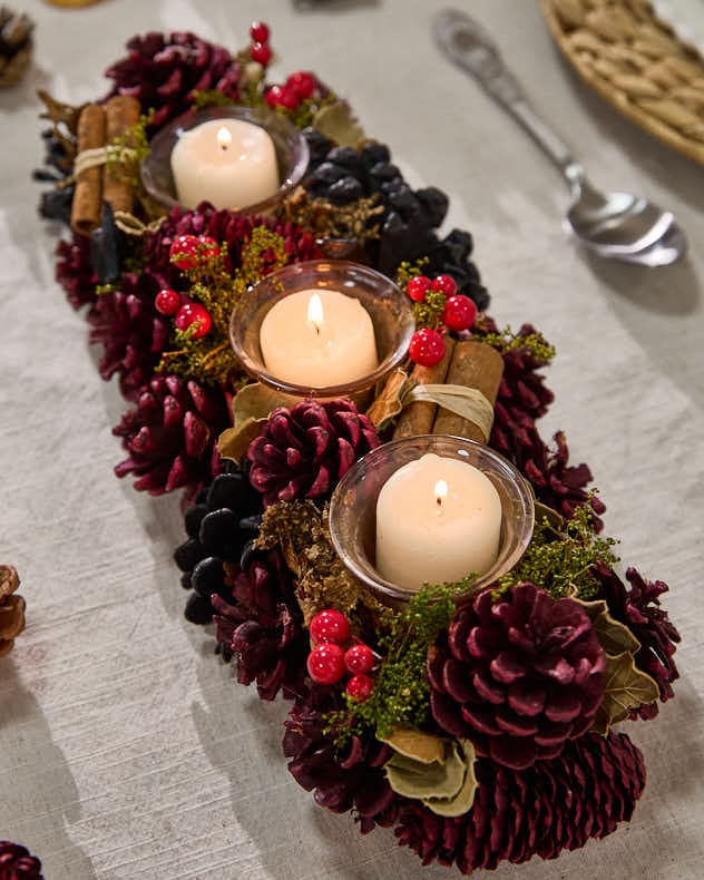 Tea Light Holders - Cinnamon Pine Tea Light Holder Trio