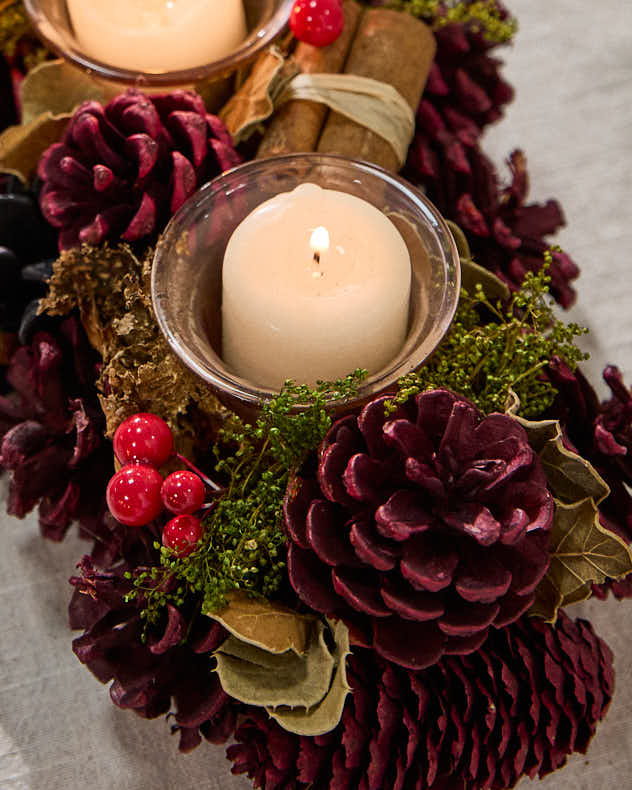 Tea Light Holders - Cinnamon Pine Tea Light Holder Trio
