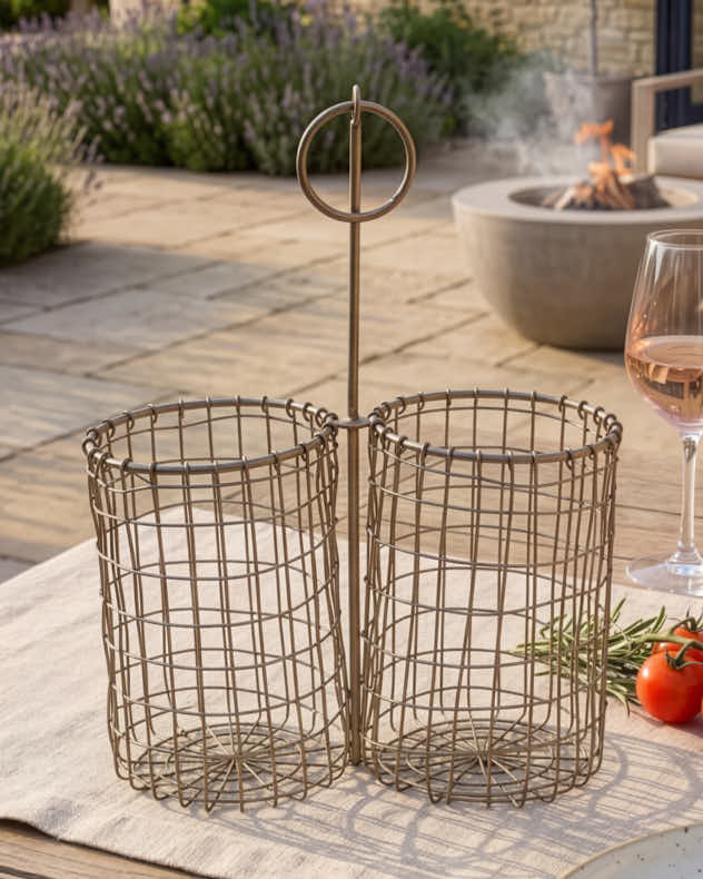 Silver Woven Wire Kitchen Caddy