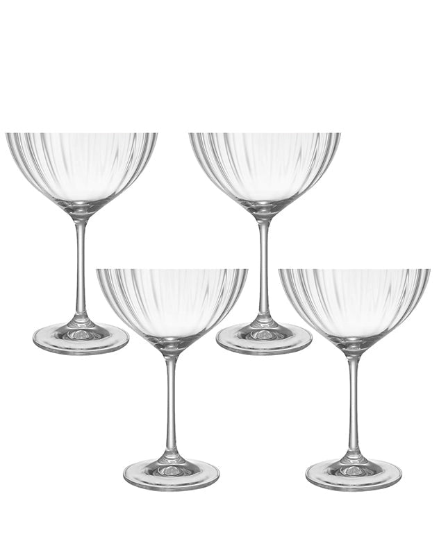 Set of Four luxury champagne glasses