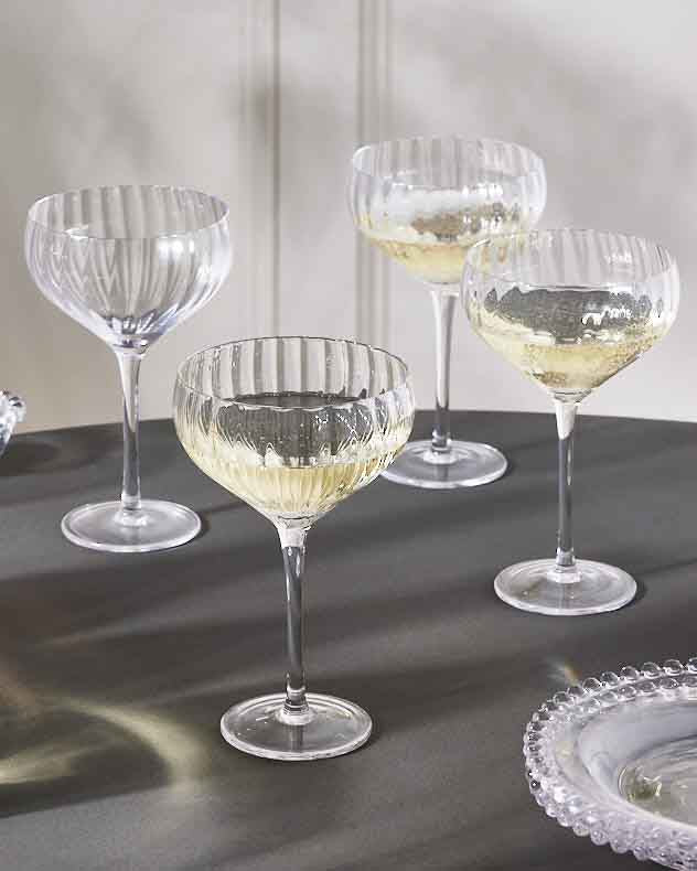 Set of 4 Champagne Saucers