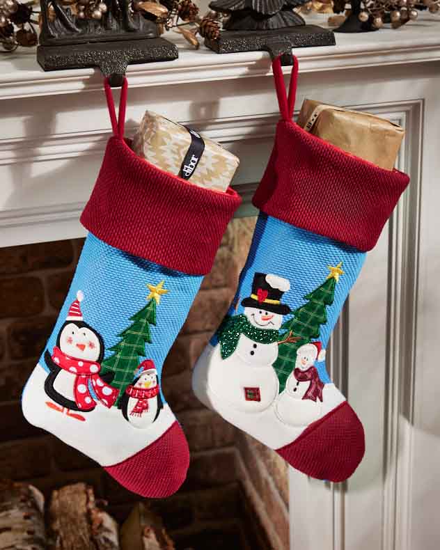 Penguin Multi-colour Polyester Stockings - Skip & Rolo Penguin Christmas Stockings