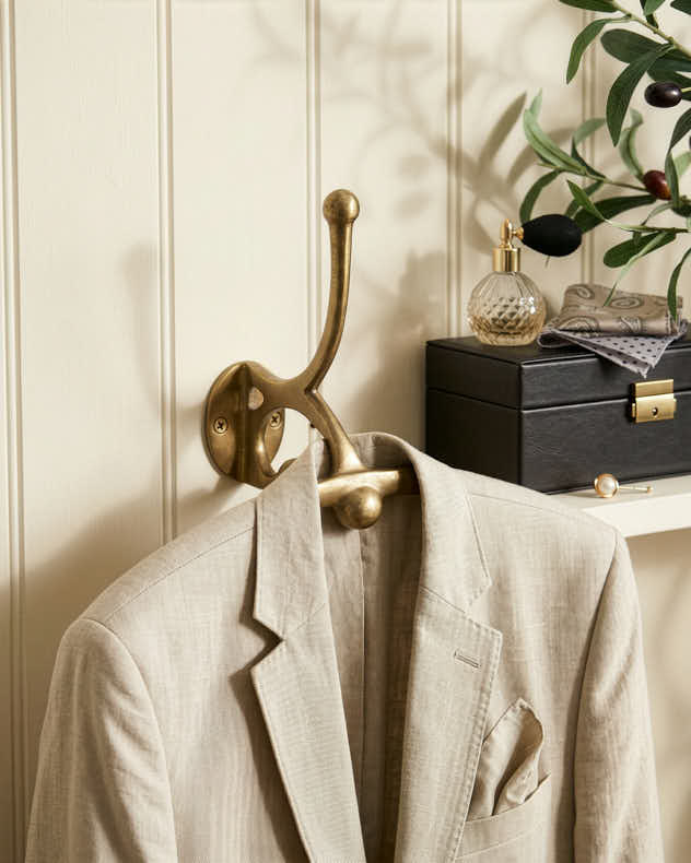 Hooks &amp; Racks - Antique Gold Wall Mounted Valet Hook