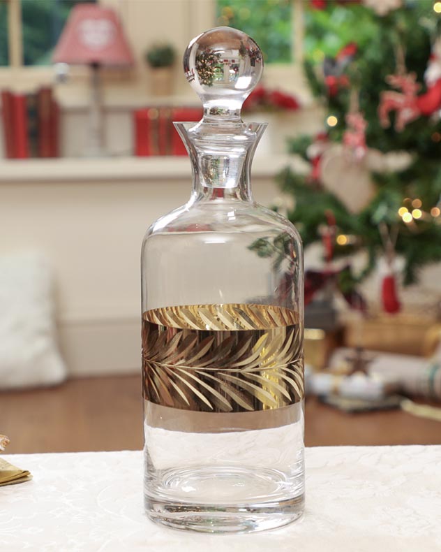 Gold Leaf Glass Decanter