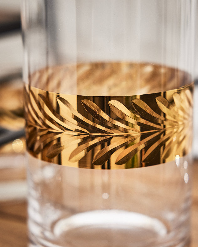 Gold Leaf Glass Decanter