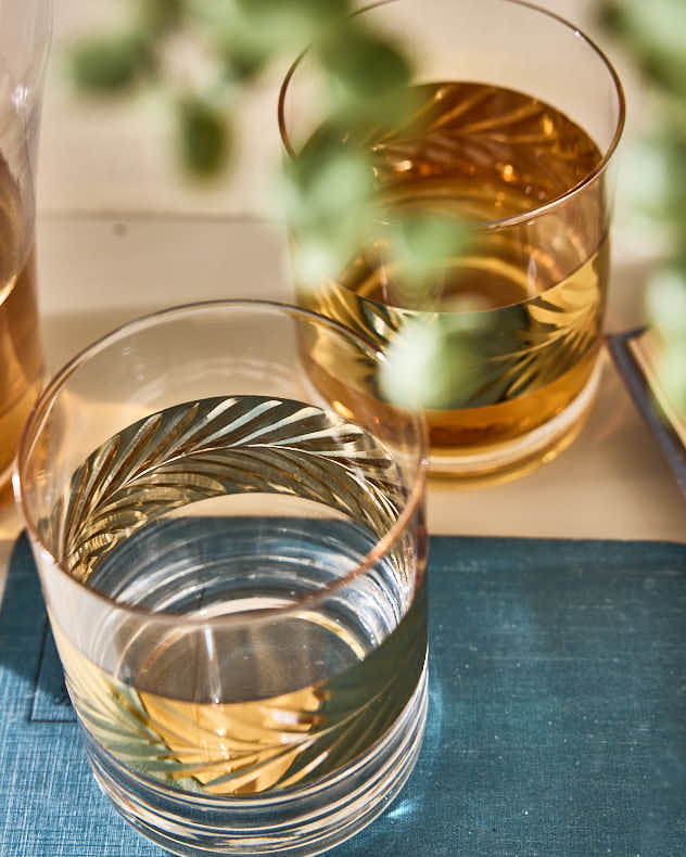 Personalised Golden Glass Decanter and Matching Tumblers Gift