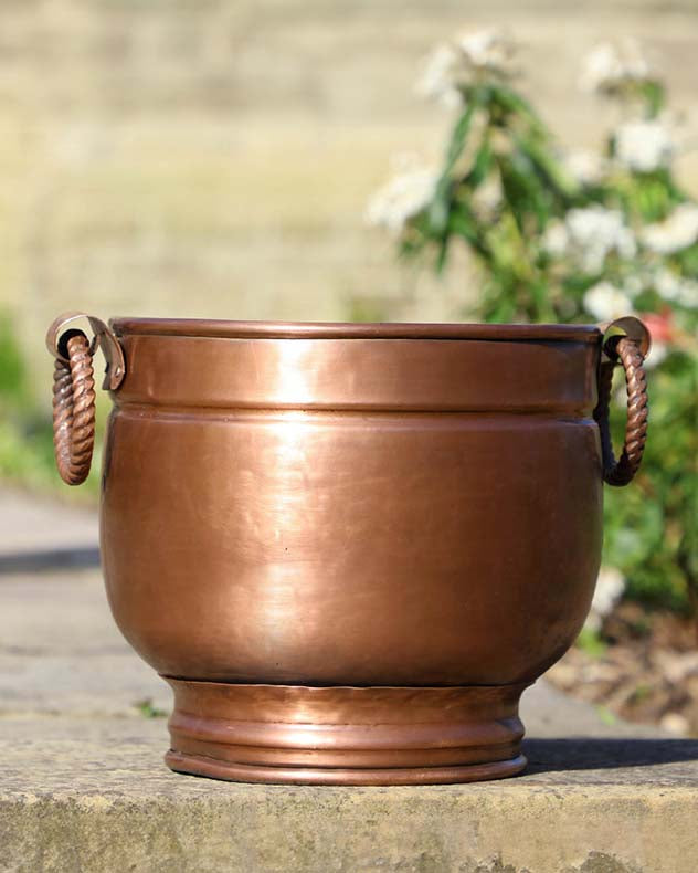 Vintage Urn Style Copper Planter Pot