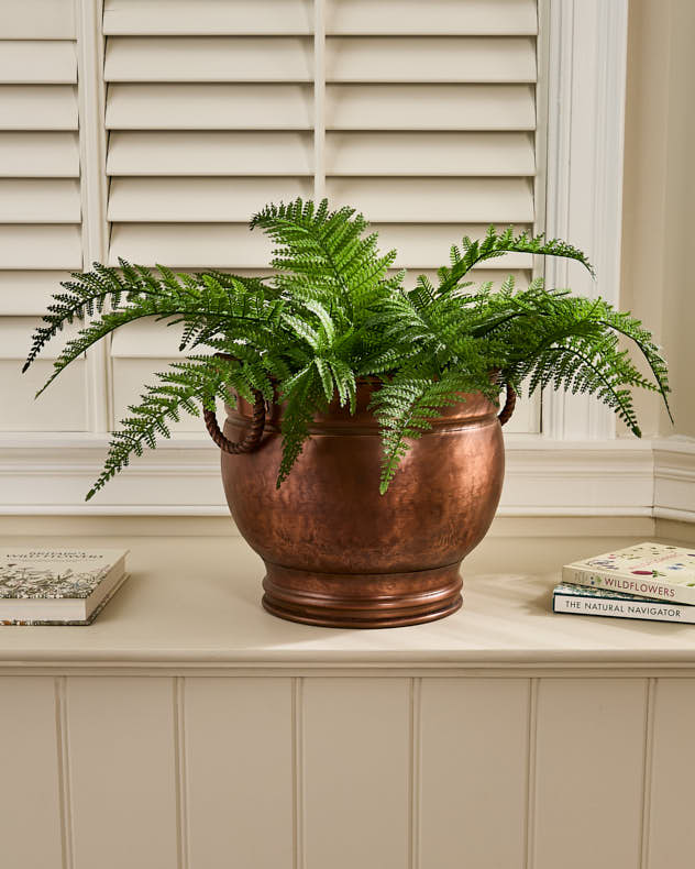 Vintage Urn Style Copper Planter Pot