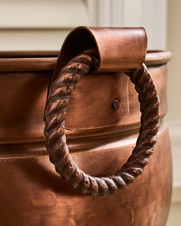 Vintage Urn Style Copper Planter Pot