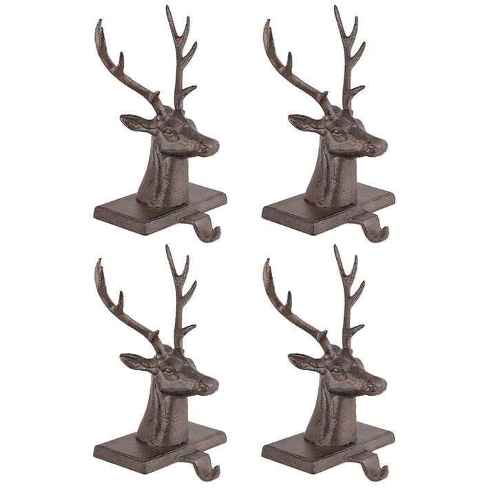 Cast Iron Stag Head Christmas Stocking Holder