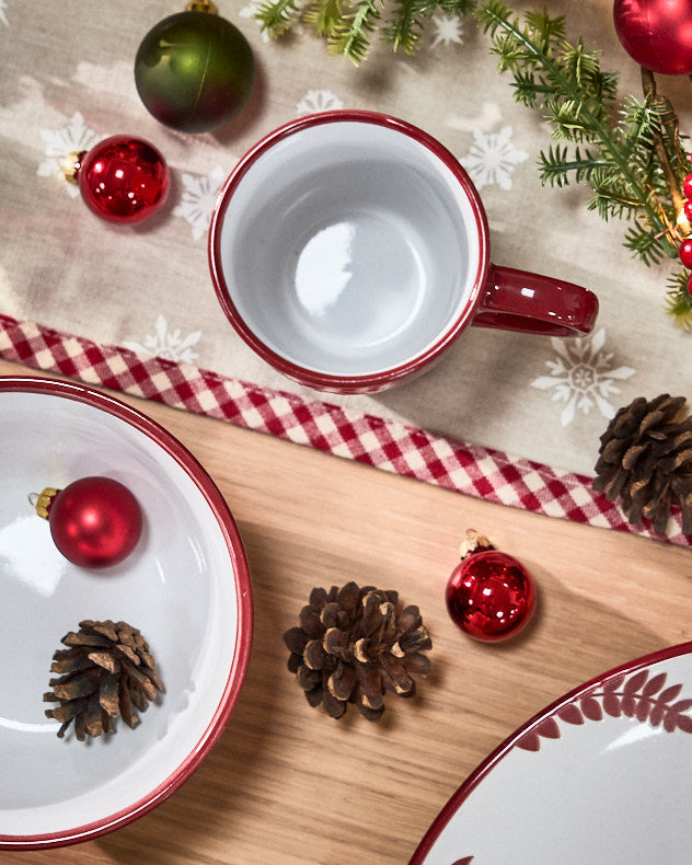 Mugs &amp; Coffee Cups Set of 8 - Cranberry Stag Mugs