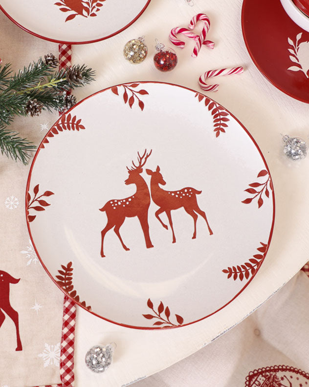 Cranberry Stag Dinner Plates