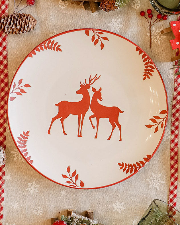 Cranberry Stag Dinner Plates