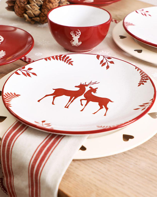 Cranberry Stag Dinner Plates