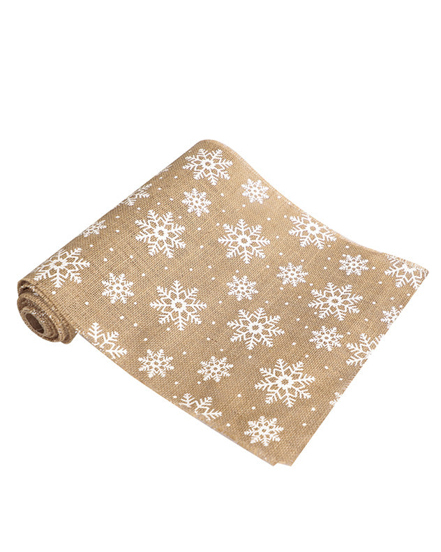 Extra Wide Jute Snowflake Table Runner