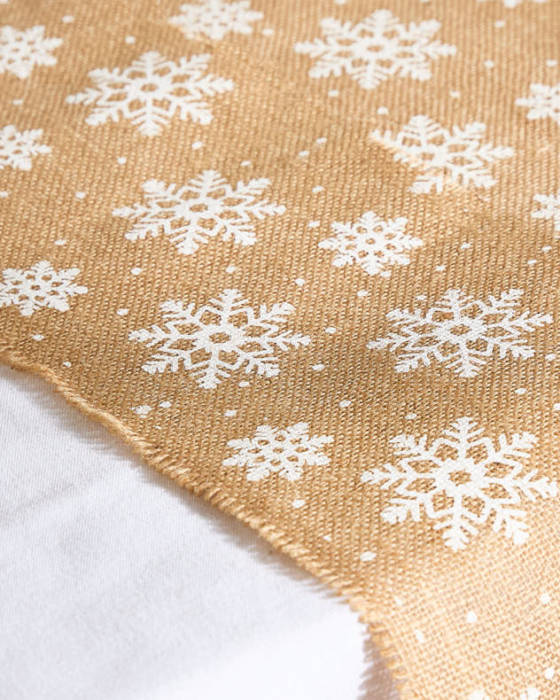 Extra Wide Jute Snowflake Table Runner