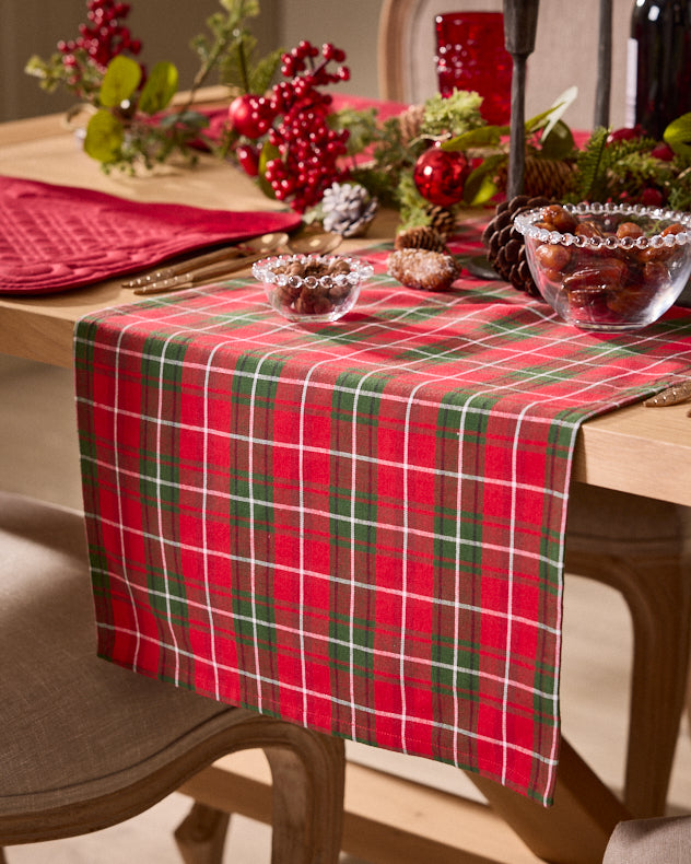 Highland Red Tartan Table Runner