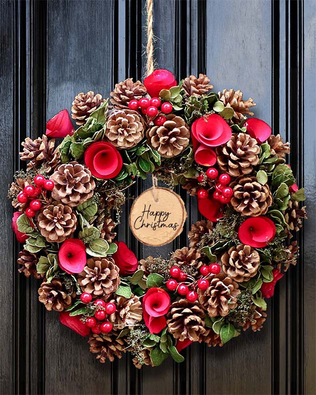 Personalised Winter Forest Wreath 35cm
